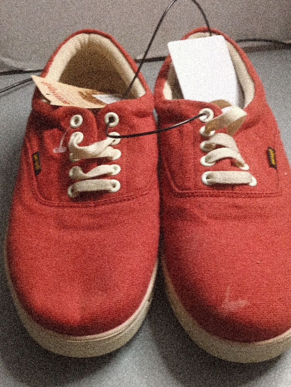 Men's Red Canvas Boat Shoes - Unbranded